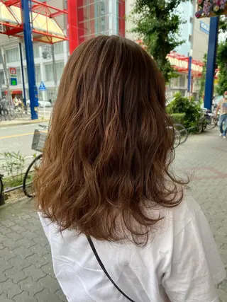 ミディアム ゆぴ☾‪/推しカラー /ハイトーンのヘアスタイル