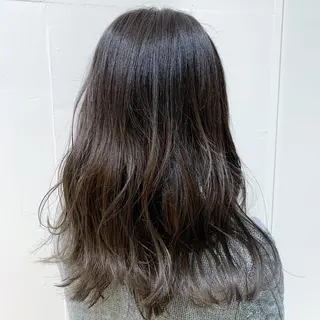ロング カラー 顔周り/暗髪カラー /アベ マホのヘアスタイル