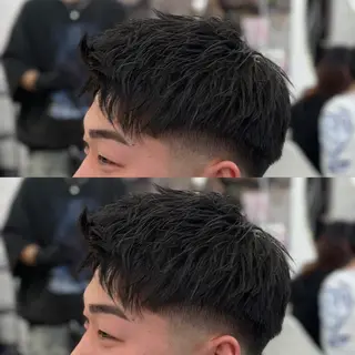 ミディアム カラー パーマ メンズ キッズ 泰成/メンズ特化/ フェード/ツイスパのヘアスタイル