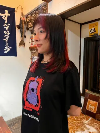 セミロング カラー rin&cambio所属・ヒロモト アサカのヘアスタイル