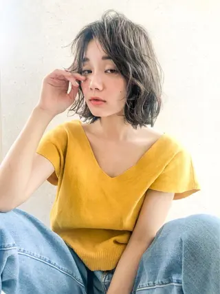 ミディアム カラー サイエンスアクア/艶 髪/レイヤー/清水のヘアスタイル