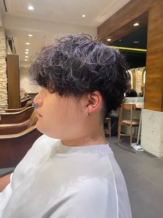 ショート パーマ メンズ 韓国ヘア/銀座/艶髪 /MINX/ウチダのヘアスタイル
