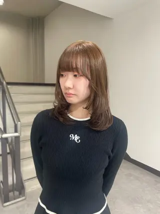 セミロング 髪質改善✨艶カラー 🎀moka🎀のヘアスタイル
