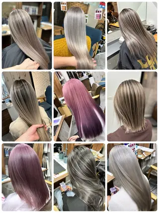 セミロング カラー 難波ブリーチカラー 伊藤洋輝のヘアスタイル