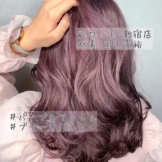 ミディアム カラー パーマ ヘアアレンジ メンズ キッズ ネイル マツエク・マツパ 新宿駅近♡友達とOK 🦋W -ワット -のヘアスタイル