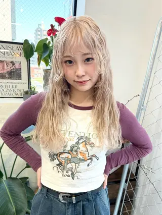 セミロング カラー パーマ ヘアアレンジ メンズ キッズ 💖オタク美容師 ꒰ঌ♡モモ♡໒꒱のヘアスタイル