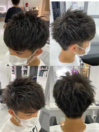 ショート カラー パーマ ヘアアレンジ メンズ 🔥メンズパーマ特 化🔥渡辺一翔🔥のヘアスタイル
