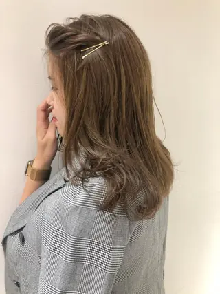 セミロング カラー ヘアアレンジ レイヤーカット指名 No.1💖マユカのヘアスタイル