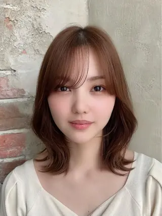ミディアム 🧡くびれヘア/前髪 顔周り🧡久原結衣のヘアスタイル