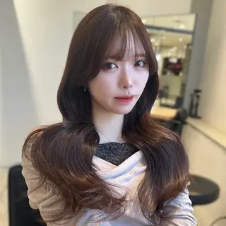ミディアム カラー IVY所属・髪質改善/韓国ヘア 顔まわり特化yutoのヘアスタイル