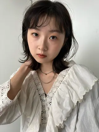 ミディアム カラー SHINDO MIYUのヘアスタイル