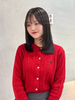 ミディアム レイヤー/透明感 カラー/nanokaのヘアスタイル