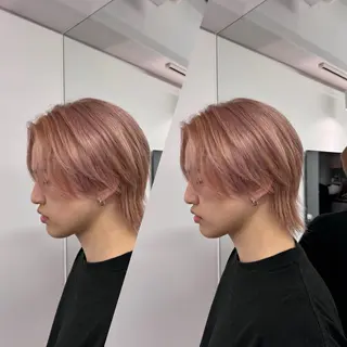 カラー メンズ R/🤎 パーマ&ブリーチ🔥のヘアスタイル