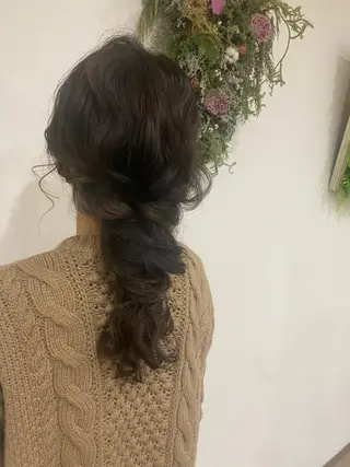 ロング ヘアアレンジ ブリーチなしベージュ /ヘアセット/ミユのヘアスタイル