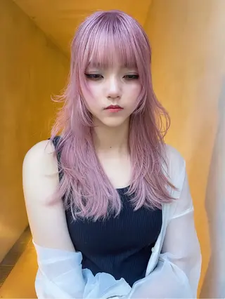 セミロング カラー AiM 大名　似合わせカットのヘアスタイル