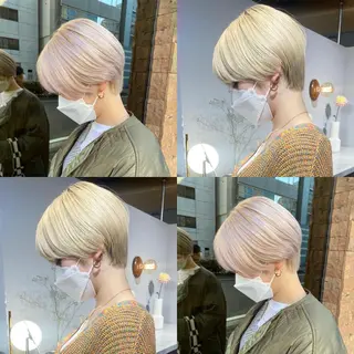 ショート ハイトーン/ ボブ 中村麟のヘアスタイル