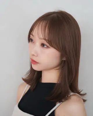 ミディアム レイヤーカット/ くびれヘア佐藤大空のヘアスタイル