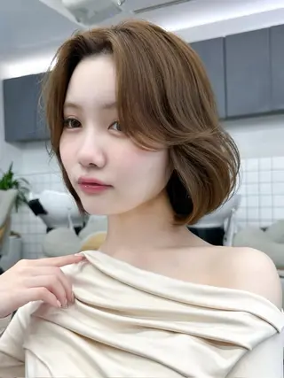 ショート ショートヘア くすみカラー、大場猛のヘアスタイル