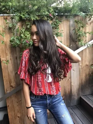 ロング カラー パーマ ヘアアレンジ Device ディバイスのヘアスタイル