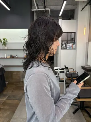 ミディアム パーマ nao/福岡美容室 パーマ/ボブパーマのヘアスタイル
