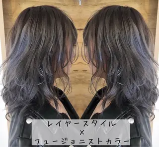 ミディアム カラー テトネ タカシのヘアスタイル