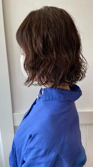 ミディアム パーマ 吉田 浩太郎のヘアスタイル