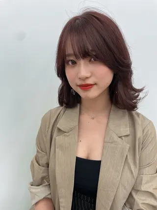 ミディアム 韓国風レイヤーカット 松葉翔のヘアスタイル