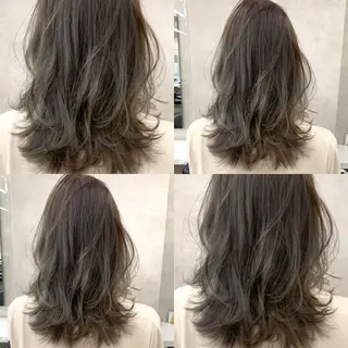 ミディアム カラー 柔らかbeige モトキのヘアスタイル