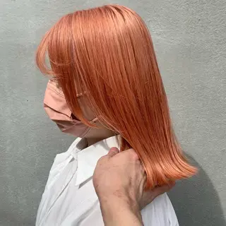 ミディアム カラー ヘアアレンジ ハイトーン/美髪矯正 🍃大江拓実のヘアスタイル