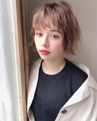 ショート カラー 店長/mao/ 前髪/顔周りカットのヘアスタイル