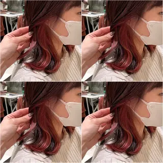 ミディアム カラー 心斎橋/ブリーチなし 髪質改善/レイヤーのヘアスタイル