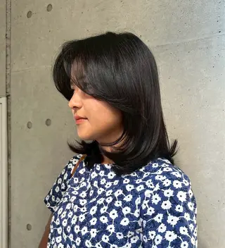 ミディアム カラー Leverage広尾所属・上質で綺麗な白髪染め 🌿透明感カラーのヘアスタイル