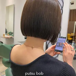 ミディアム ボブ&透明感カラー ♡TOMOEのヘアスタイル