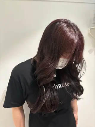 ロング カラー Yuzu️🫧/艶 ハイトーン/韓国ヘアのヘアスタイル