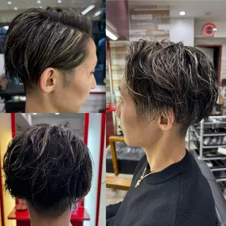 ミディアム カラー パーマ メンズ 看板犬がお出迎え◎ 初めてでも安心◎のヘアスタイル