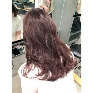セミロング カラー 推しカラー✨ オタク美容師ユウカのヘアスタイル