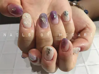 ショート カラー ネイル マツエク・マツパ illum hicariのネイルデザイン