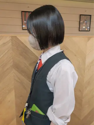 ミディアム 【ボブ】縮毛矯正/ 船橋駅5分/鈴木杏美のヘアスタイル