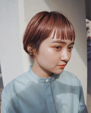 ミディアム カラー クロスパーマ× 透明感カラー✂︎のヘアスタイル