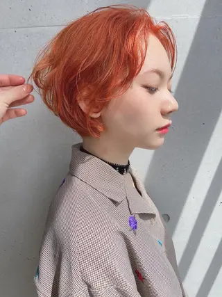 ショート カラー パーマ ヘアアレンジ メンズ ネイル マツエク・マツパ ショート/ボブ /パーマ🌿柏原良亮のヘアスタイル