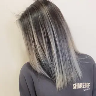 セミロング カラー yosuke 梅田/バレイヤージュのヘアスタイル