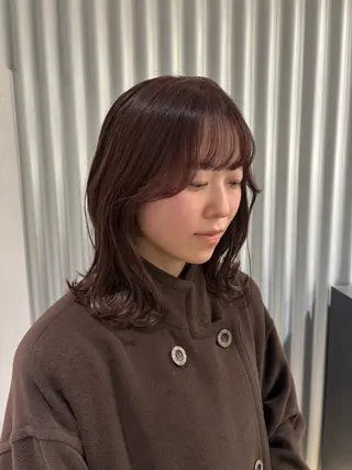 ミディアム カラー パーマ ヘアアレンジ 押切 響　のヘアスタイル