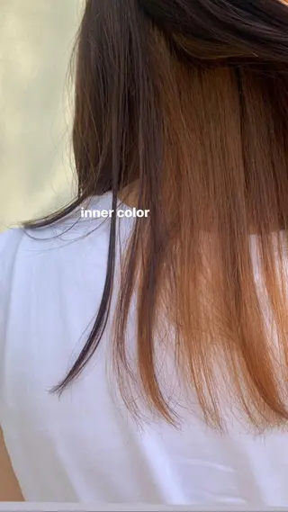 セミロング カラー 顔周りレイヤー 🎀マリノのヘアスタイル