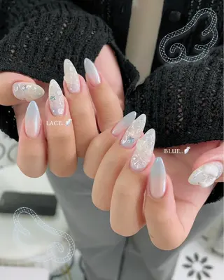 ネイル MINAMI໒꒱ Y2K、韓国ガーリーのネイルデザイン