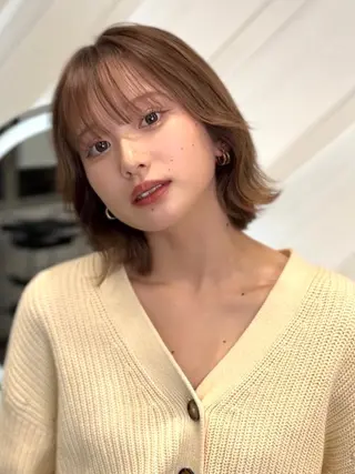 ショート カラー 莉乃/縮毛矯正/髪質 改善/艶カラーのヘアスタイル