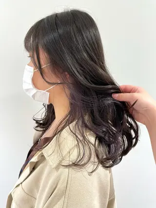 セミロング カラー ヘアアレンジ ayumi🌈 インナーカラー🌈のヘアスタイル