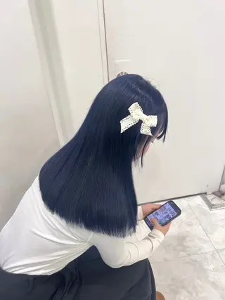 ロング カラー 韓国っぽ♡寒色/暗髪 🫧MOEKA🦋のヘアスタイル