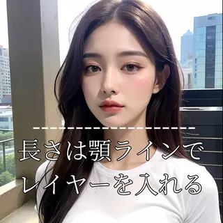 ロング カラー 韓国ヘア♡ 顔まわりカットayaのヘアスタイル