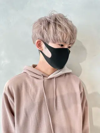 ショート カラー メンズ ブロンド・ハイトーン ／遠藤将太のヘアスタイル