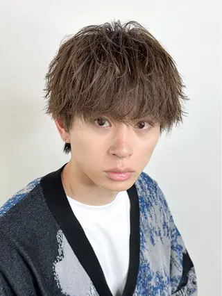 カラー パーマ メンズ パーマ/ダブルカラー ブリーチ⭐️海斗のヘアスタイル